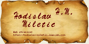 Hodislav Miletić vizit kartica